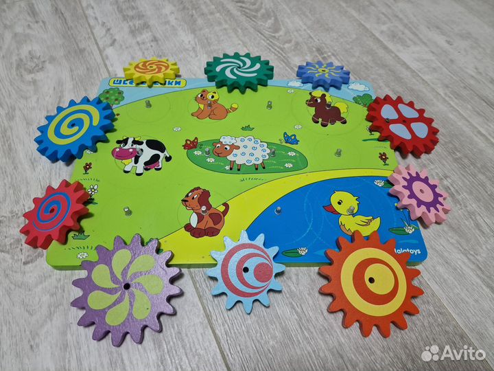 Бизиборд шестерёнки, вкладыши, пазлы