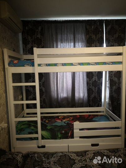 Кровать 2-ярусная, массив сосны