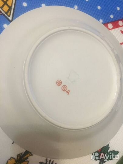 Тарелки кобальтовые пирожковые Дулево СССР 6 штук