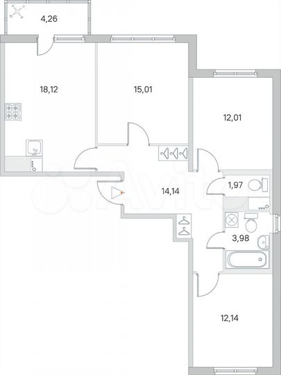 3-к. квартира, 78,7 м², 7/8 эт.