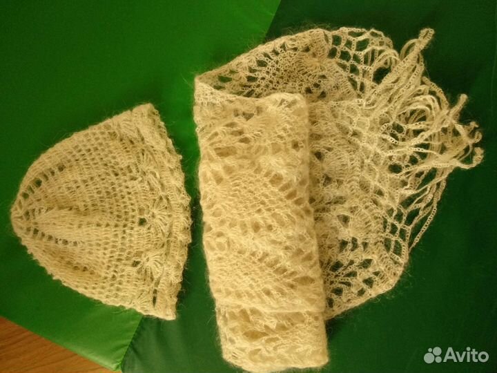 Шапка+шарф набор из мохера