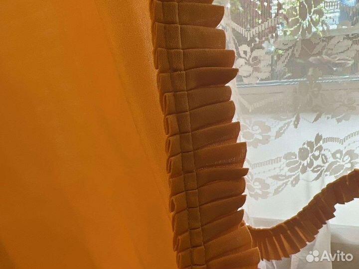 Шторы и тюль в комплекте на кухню Бронь