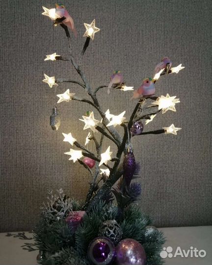 Новогоднее светодиодное дерево на стол литая хвоя