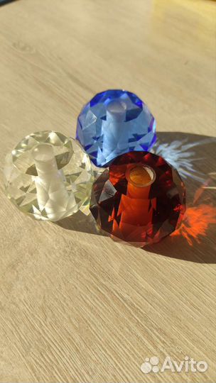 Стеклянные фигурки с отверстием, по 10 шт