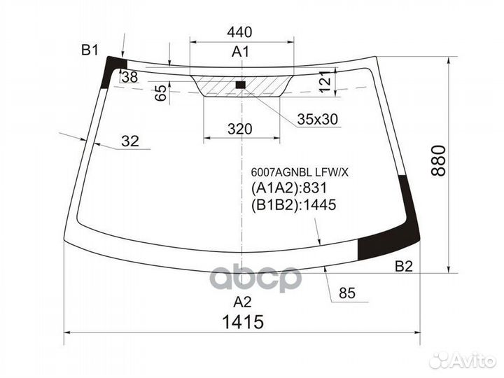 Стекло лобовое Nissan Almera 00-06 / Almera