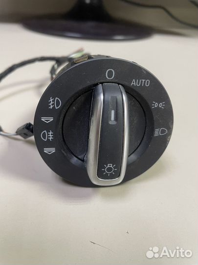 Выключатель света фар хром Ауди А6 С6