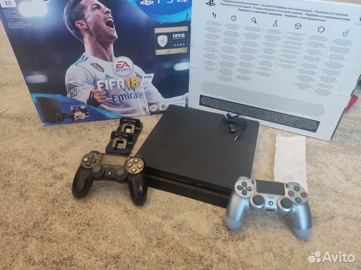 PS4 Sim 1Tb+2 джоя+GTA 5,RDR 2 и тд