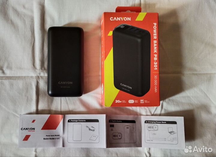 Внешний аккумулятор Canyon PB-301 30000mAh