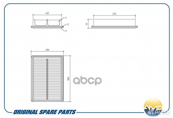 Фильтр воздушный hyundai (Starex 07) ELP9419;L