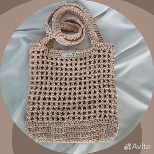 Сумка шопер вязанная