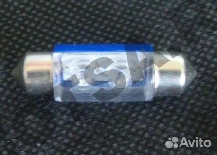 Лампа 12 В, 2 светодиода LED (T11х36 мм) двухцокол