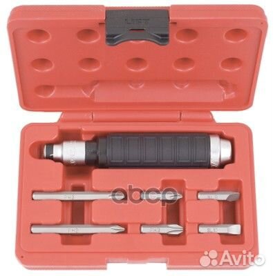 Ударная отвертка и 6 бит в пласт. кейсе abd-730