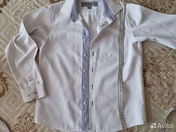 Рубашка белая 2 шт для мальчика 122-128