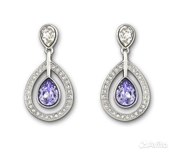 Серьги Swarovski Оригинал Пусеты Гвоздики Подвеска