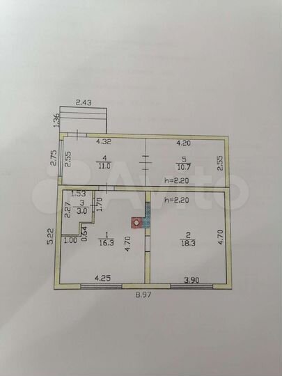 Дом 59,3 м² на участке 11 сот.