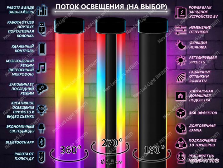 LED RGB, торшер, лампа, светильник, бра, ночник