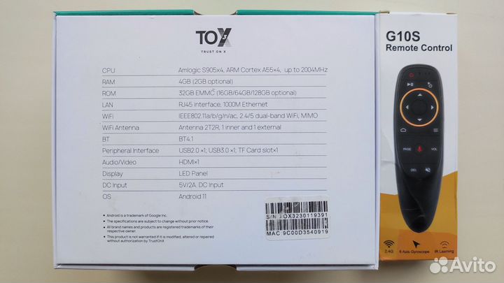 Smart tv android приставка TOX3 4/32gb