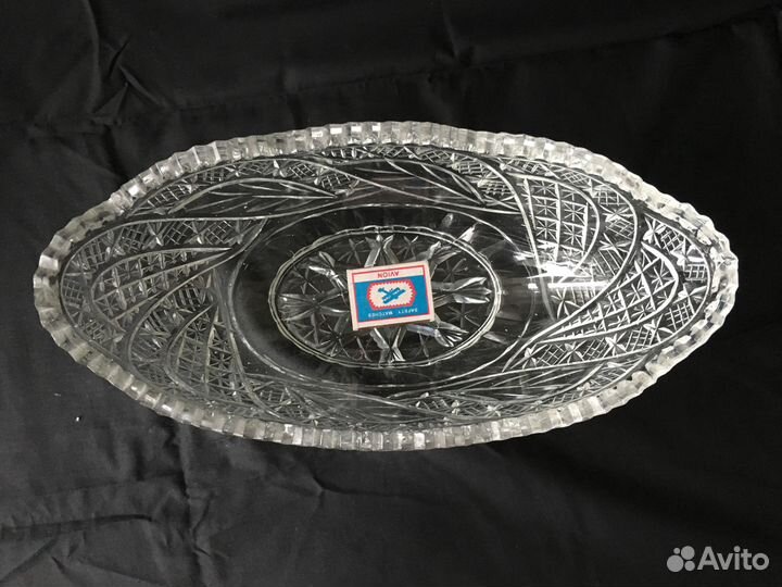 Ваза хрустальная лодочка, большая, СССР
