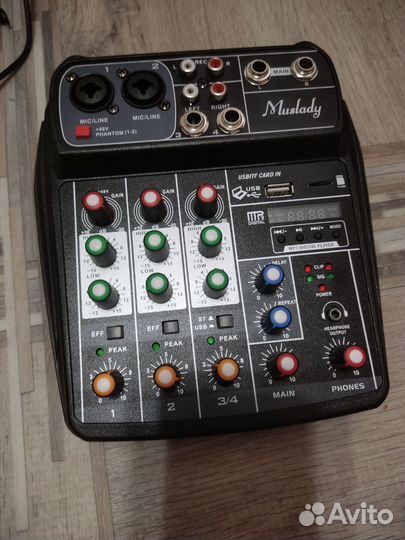 Микшерный пульт Muslady (сеть/пауэрбанк USB)