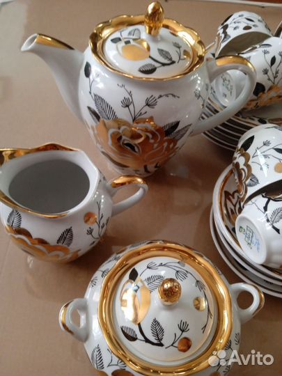Сервиз кофейный.Золотая роза. Вербилки.СССР