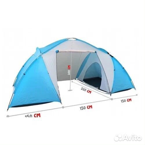 Палатка 4х местная с тамбуром 450 х 220 х h200cm