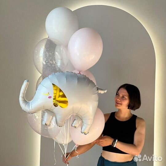 Набор из гелиевых Шаров «Слоник» 10 штук
