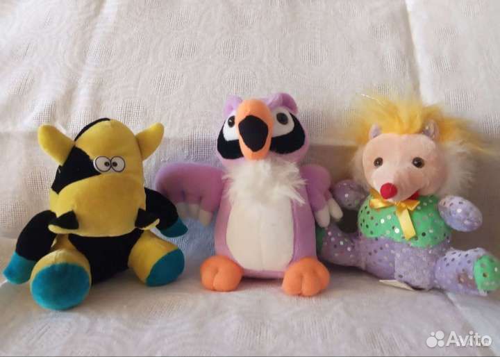 Мягкие игрушки, котенок, пони, ослик,бегемот и др