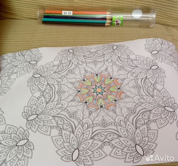 Раскраска Антистресс + карандаши и точилка в набор