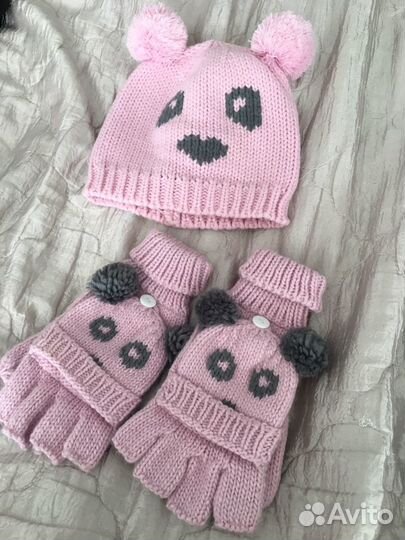 Комплект шапка, шарф на девочку