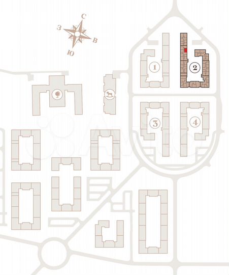 2-к. квартира, 54,4 м², 1/4 эт.