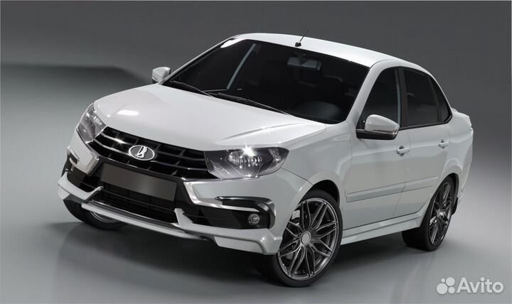 Сплиттер переднего бампера Лада Гранта FL