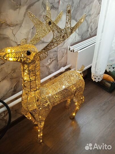 Олень светящийся новогодний 100 см