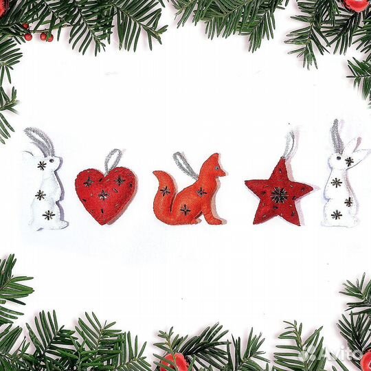 Елочные игрушки из фетра