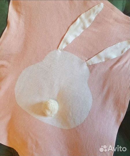 Детский плед Зайка розовый