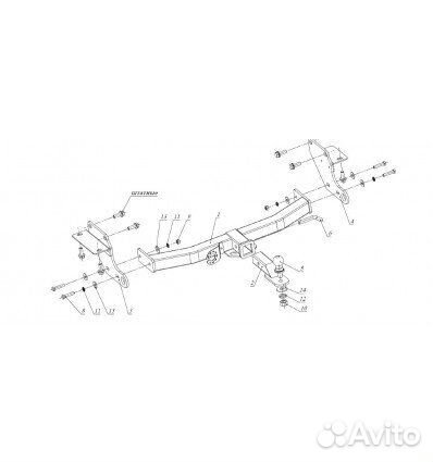 Фаркоп Jeep Grand Cherokee WK2 2011, FA 0977-eбизо