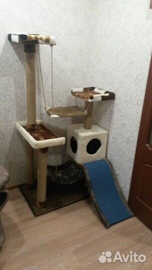 Игровые комплексы для кошек, домики, когтеточки