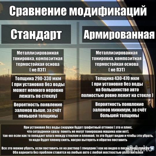 Съемная жесткая тонировка от производителя