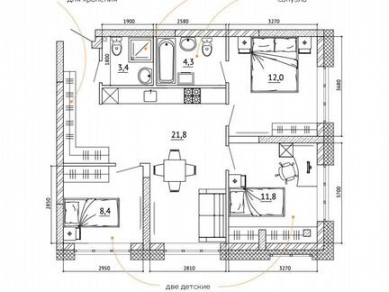 3-к. квартира, 77,9 м², 2/15 эт.