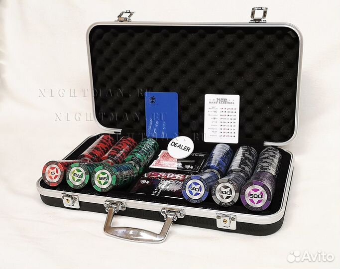 Покерный набор 200 240 300 500 фишек