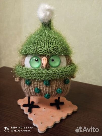 Совёнок вязаный. Интерьерная игрушка