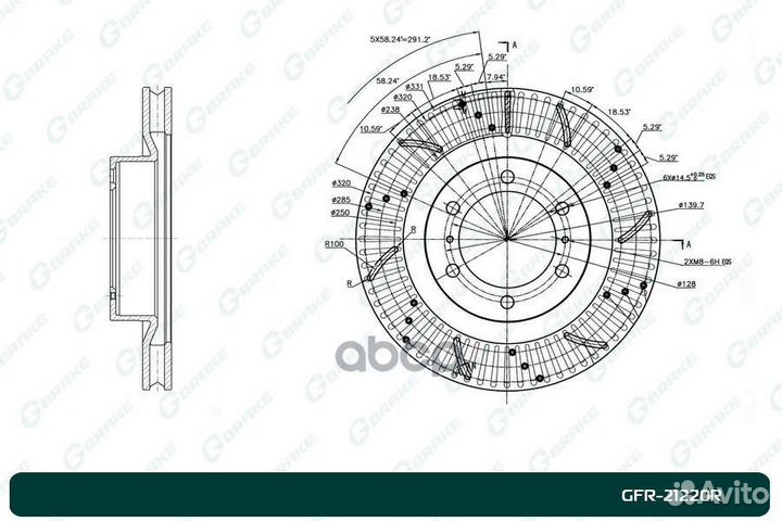 Диск тормозной передний перфорированный правый