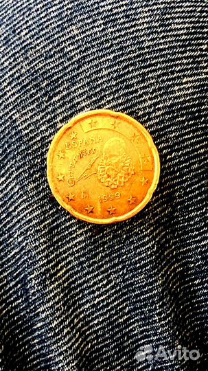 Монета 20 ёвро Сент 1999 года