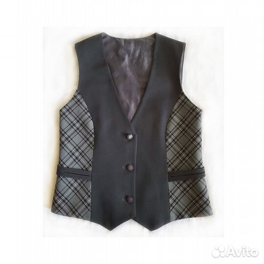 Школьная форма серая: юбка и жилет (рост 134-140)