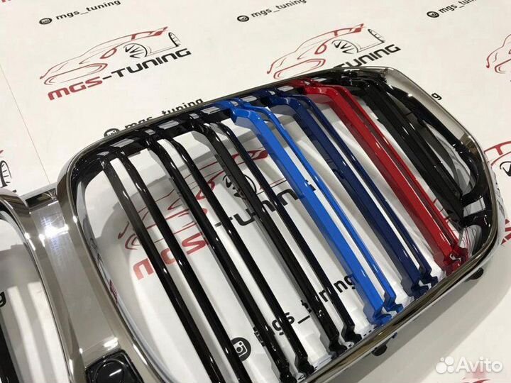 Решетка в BMW Х5 G05 в стиле Х5 М хром + триколор