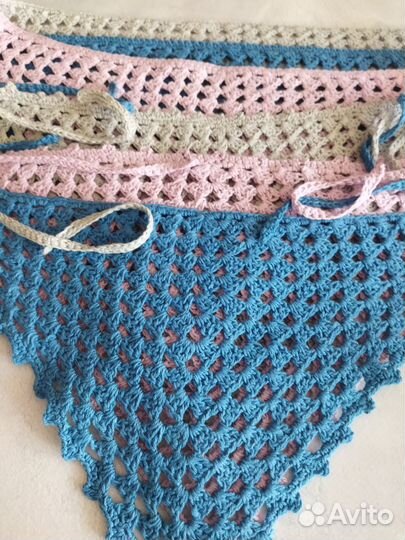 Вязаная косынка летняя бандана