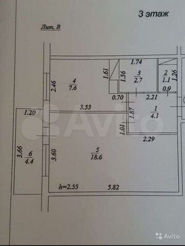 1-к. квартира, 35 м², 3/5 эт.