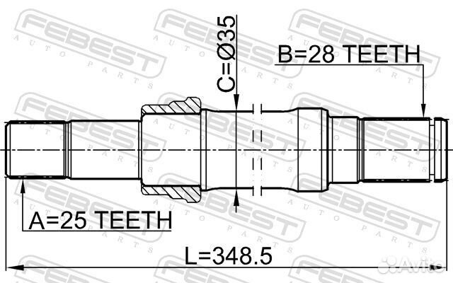 Полуось прав 1512001 Febest