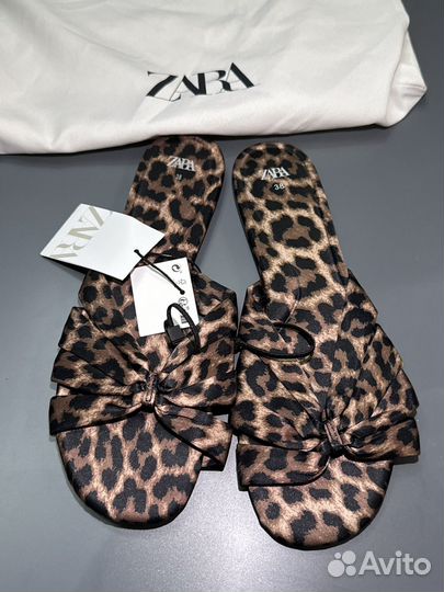 Шлепки леопардовые Zara 38