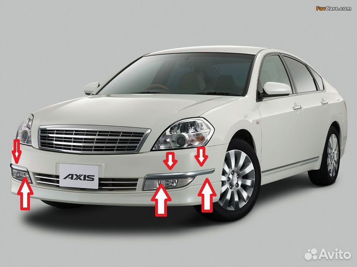 Молдинг переднего бампера Nissan Teana J31 2006+