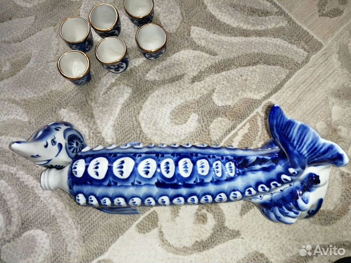 Штоф с рюмками гжель